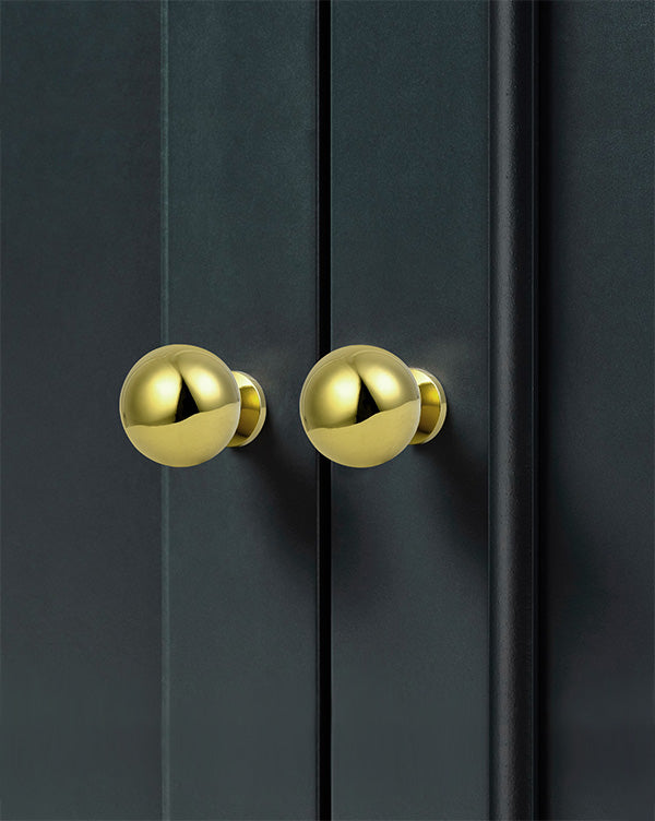 Polished-Brass Drawer Cabinet Knobs - Solid Brass Handles Hardware for Dresser Kitchen Bedroom Bathroom