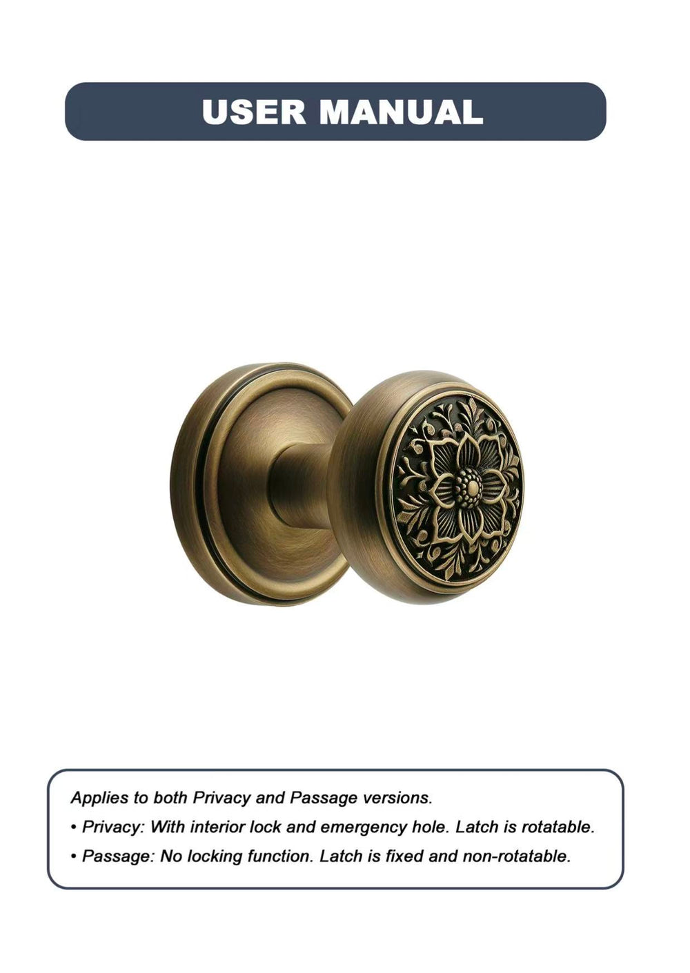Antique brass door knobs