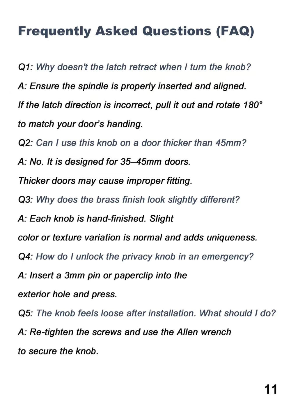 Antique brass door knobs