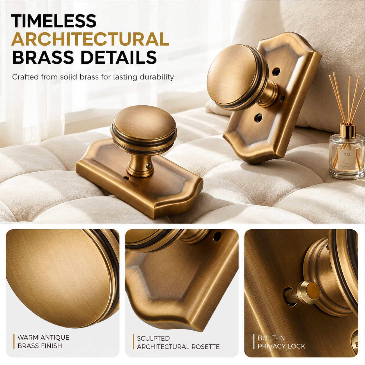 Heritage Collection | Antique Brass Privacy Door Knob