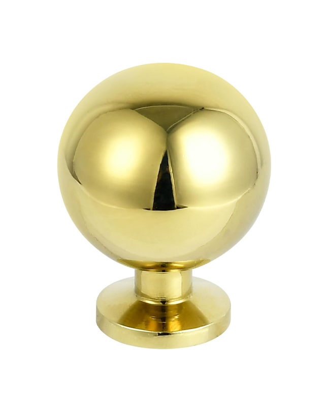 Polished-Brass Drawer Cabinet Knobs - Solid Brass Handles Hardware for Dresser Kitchen Bedroom Bathroom (2 Pack)