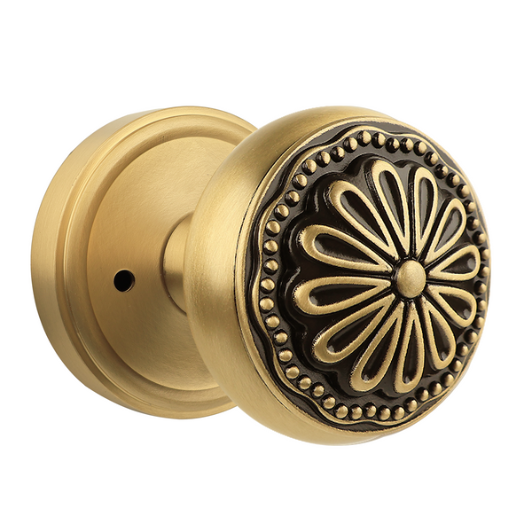 Black gold flower door knobs
