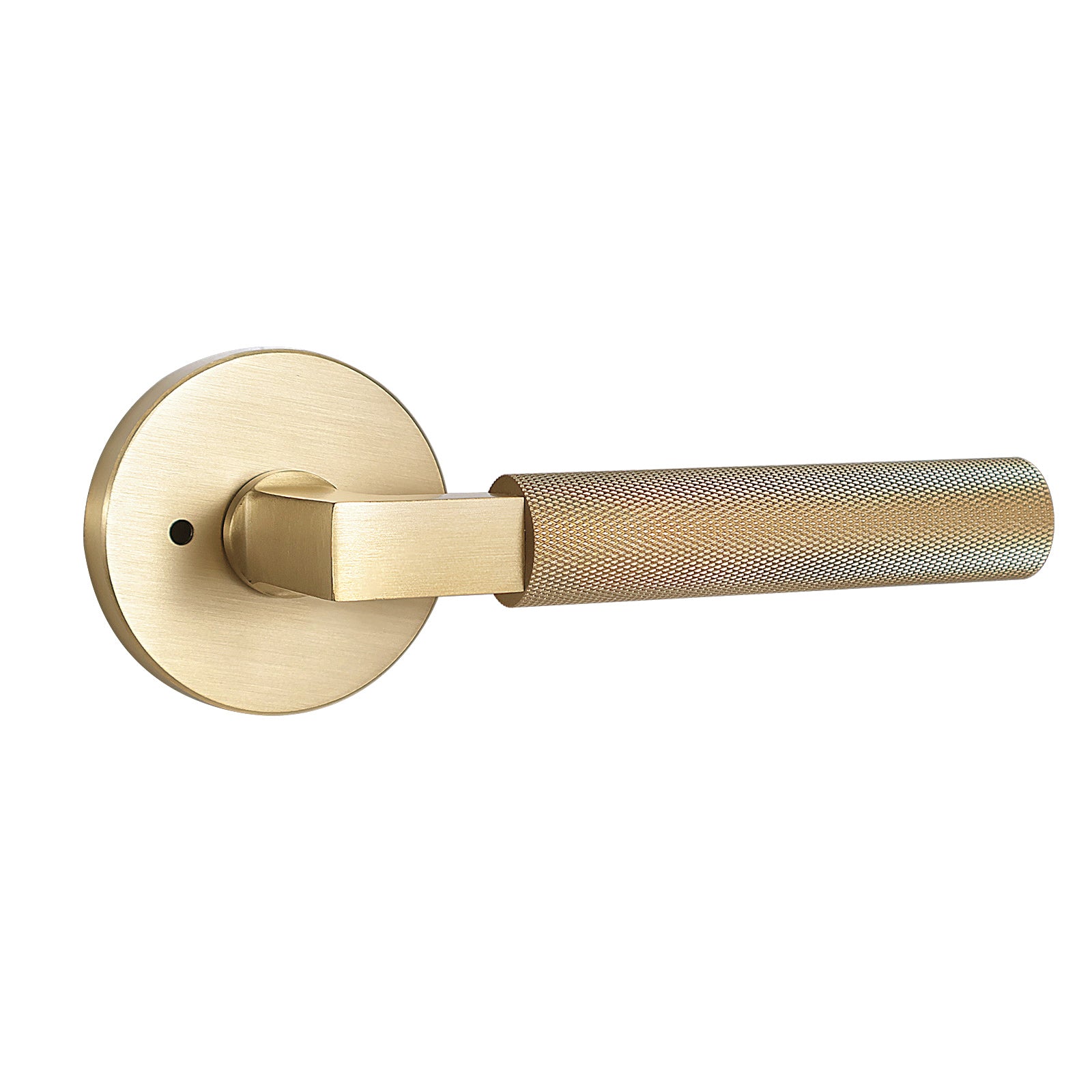 The Art of Precision Knurling | Heavy-duty Brass & Diamond-Cut Linear Privacy Door Lever for Bedrooms & Bathrooms
