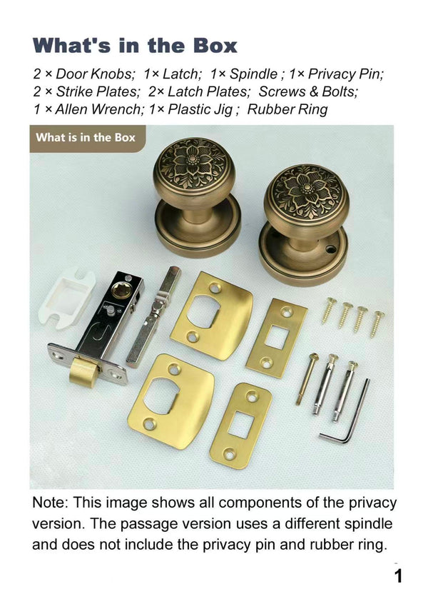 Antique brass door knobs