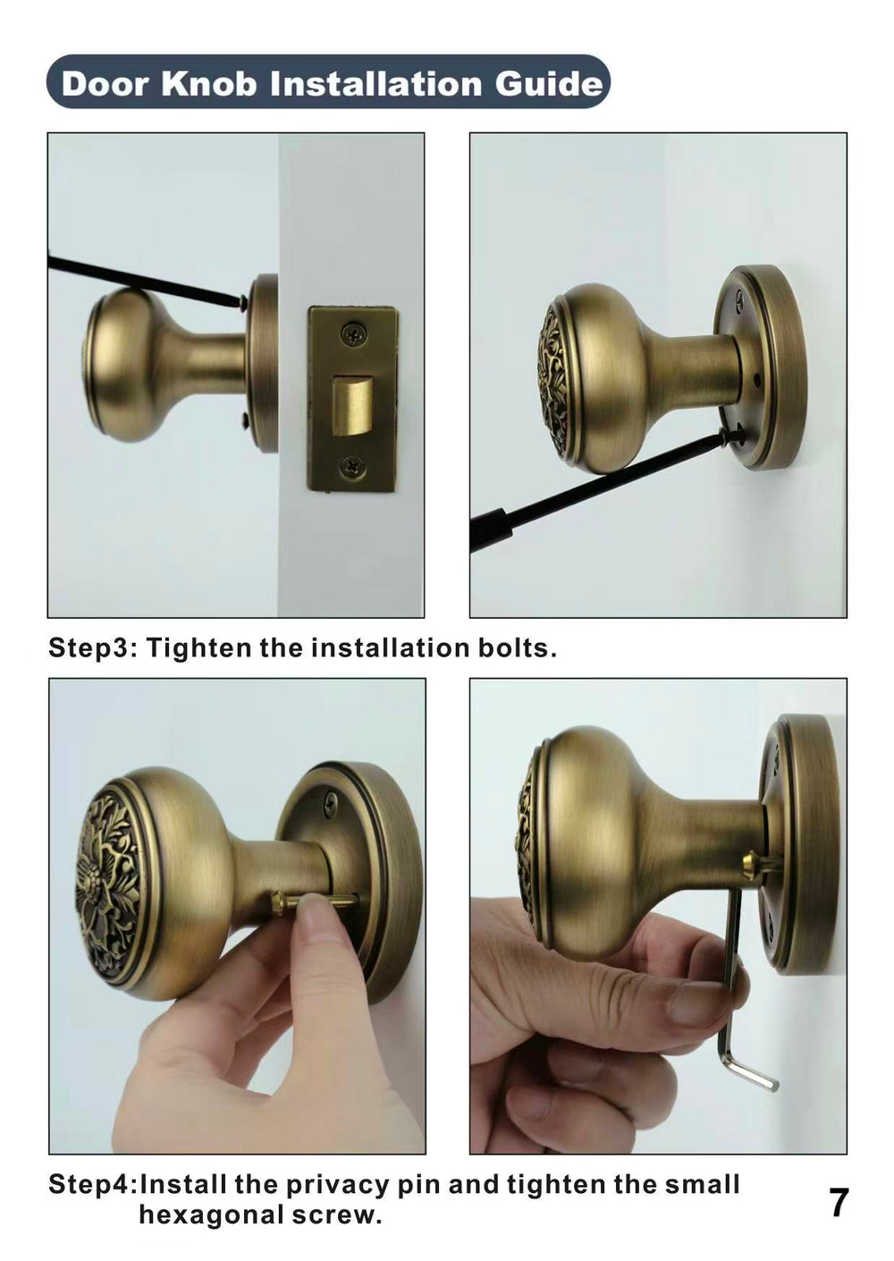 Antique brass door knobs