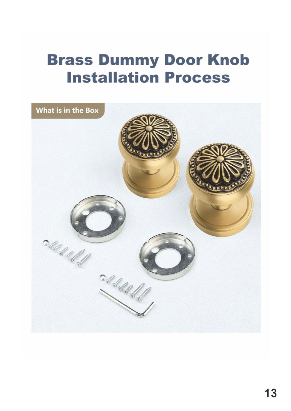 Black gold flower door lock