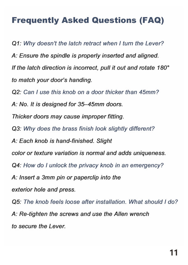 Knurled brass privacy door knobs