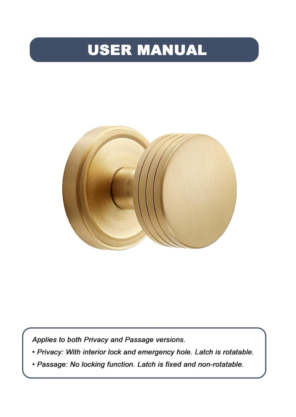 Minimalist Brass Privacy Door Knobs