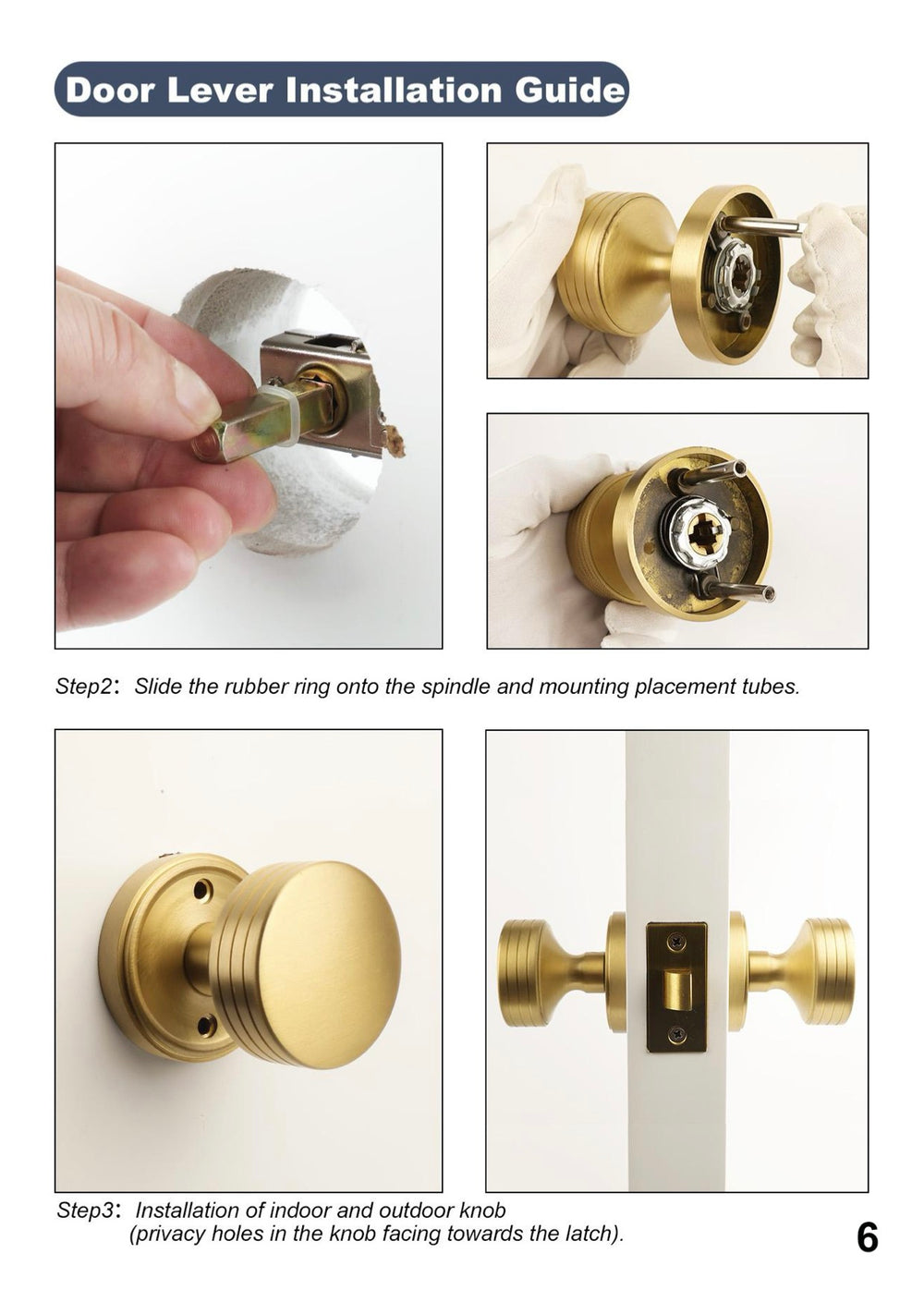 Minimalist Brass Privacy Door Knobs