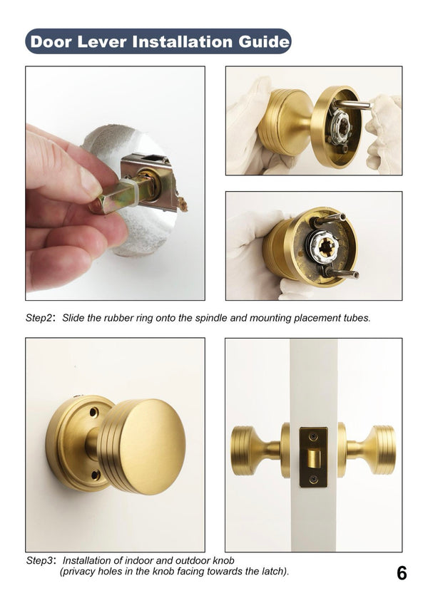 Minimalist Brass Privacy Door Knobs