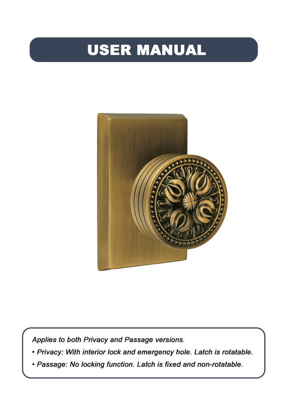 Antique floral relief door knobs