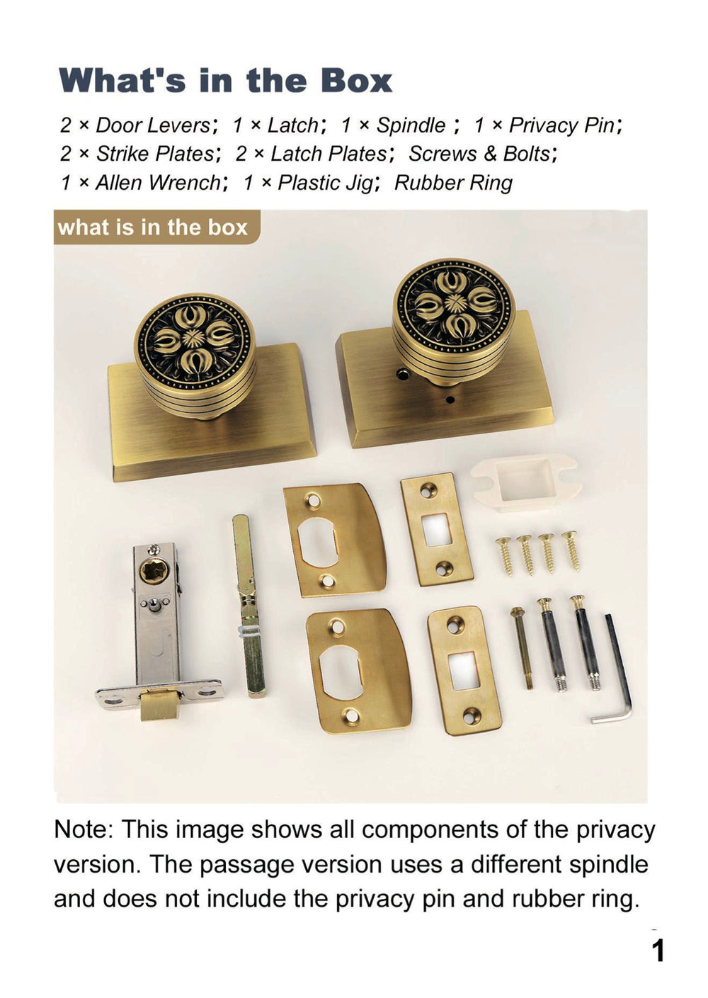 Antique floral relief door knobs