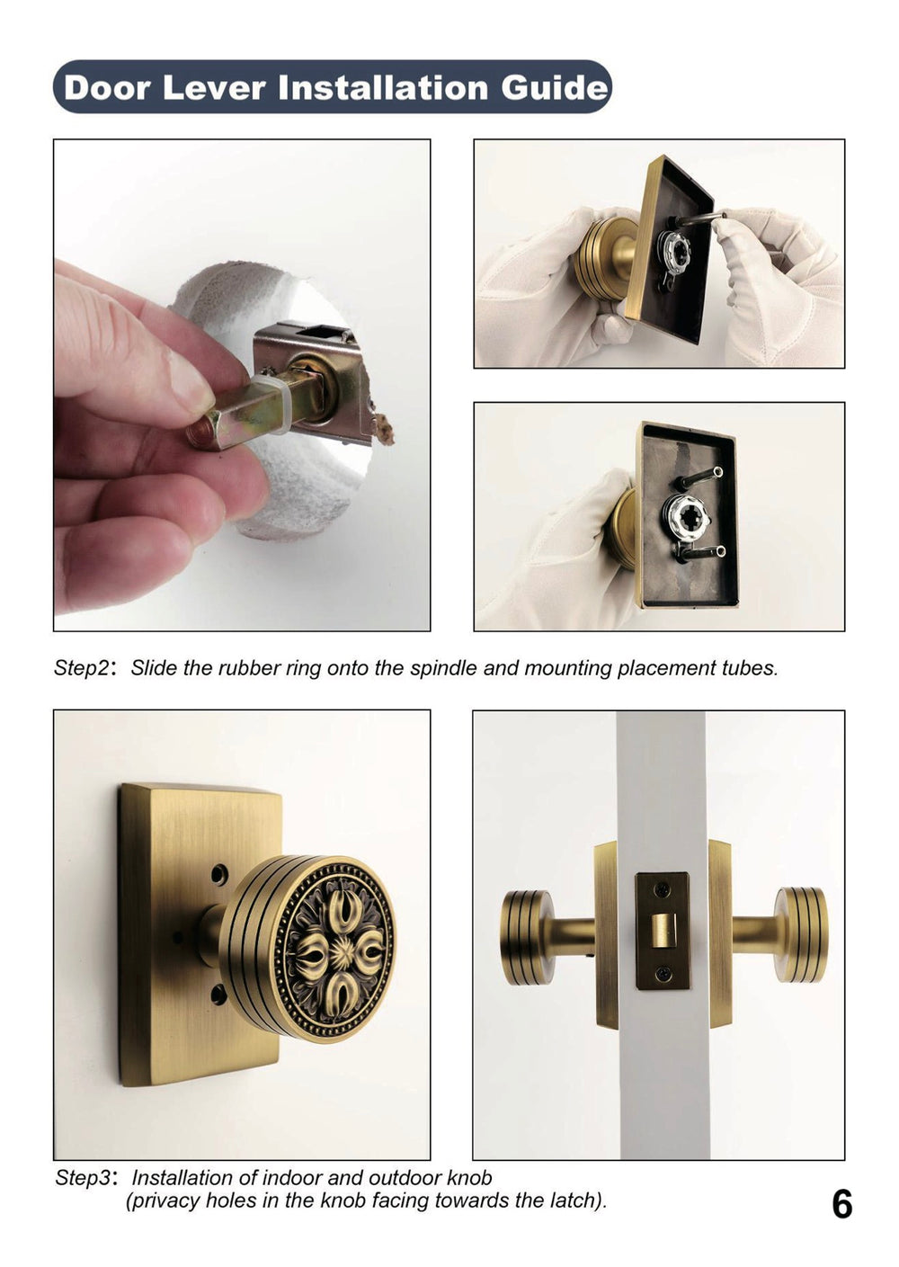 Antique floral relief door knobs