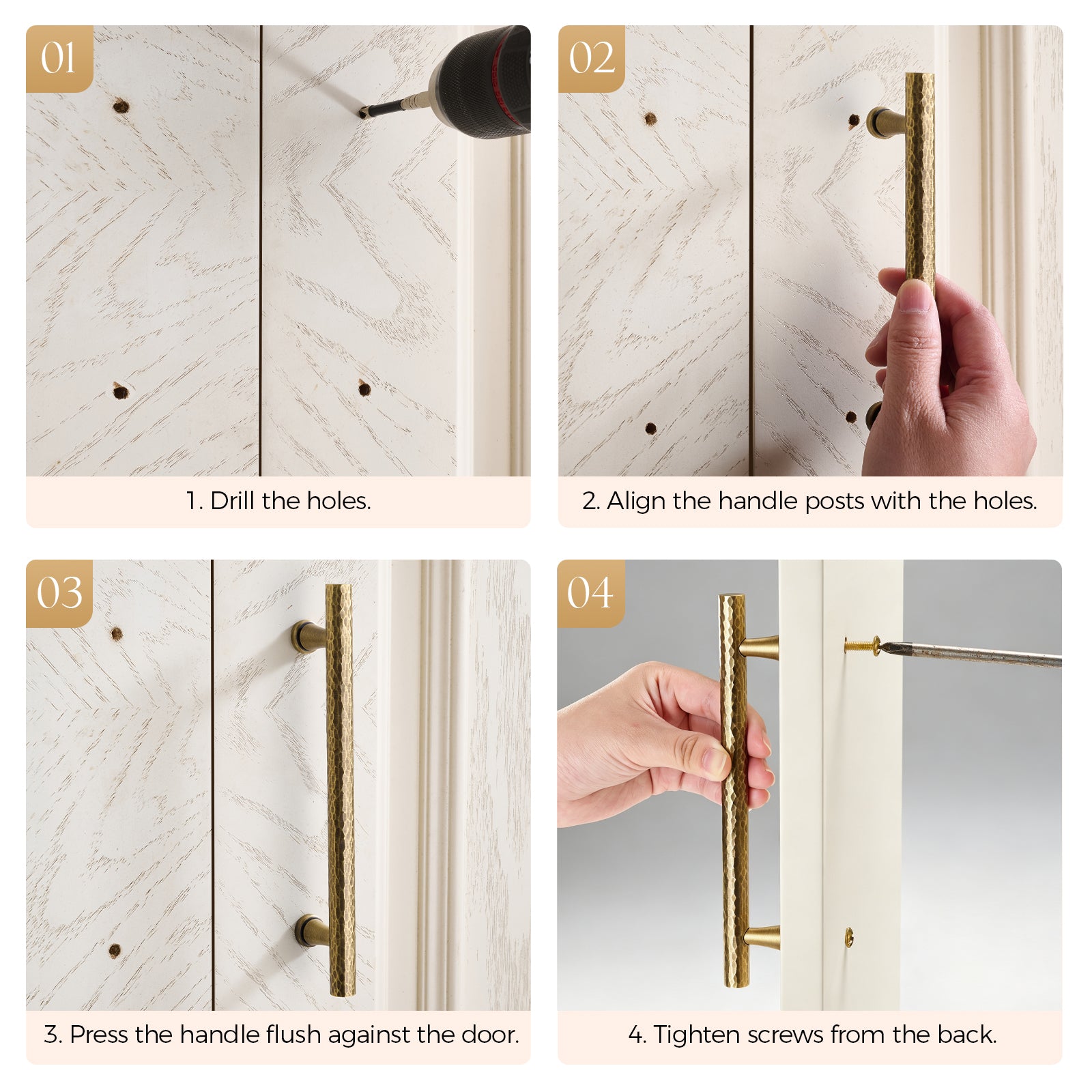 Flirabbit 5" Hand-Hammered Antique Brass Cabinet Pull