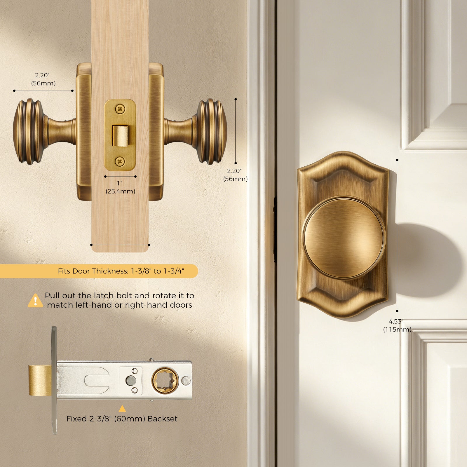 Heritage Collection | Antique Brass Privacy Door Knob