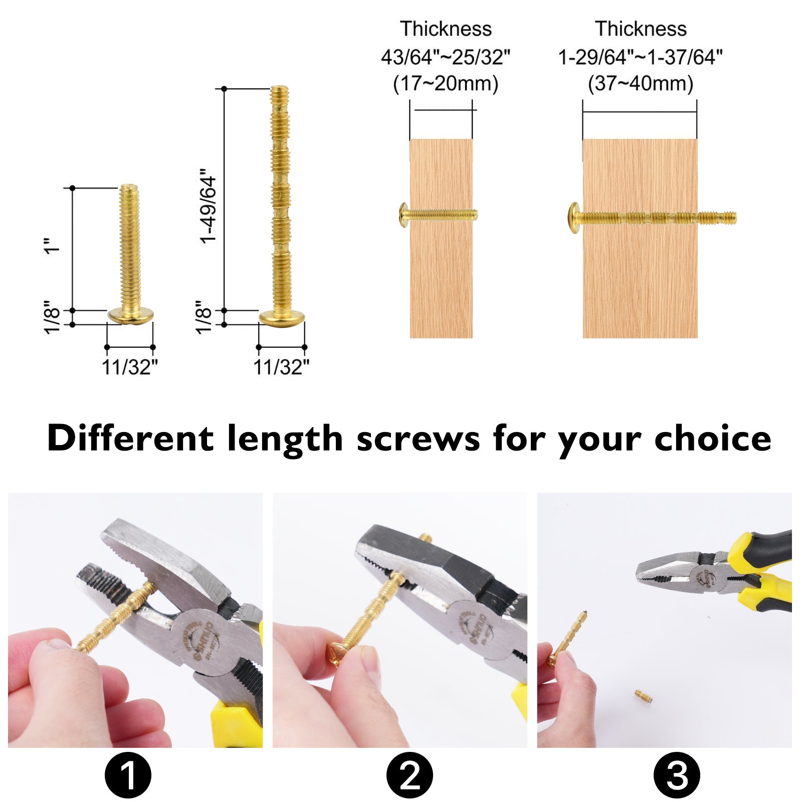 Polished-Brass Drawer Cabinet Knobs - Solid Brass Handles Hardware for Dresser Kitchen Bedroom Bathroom