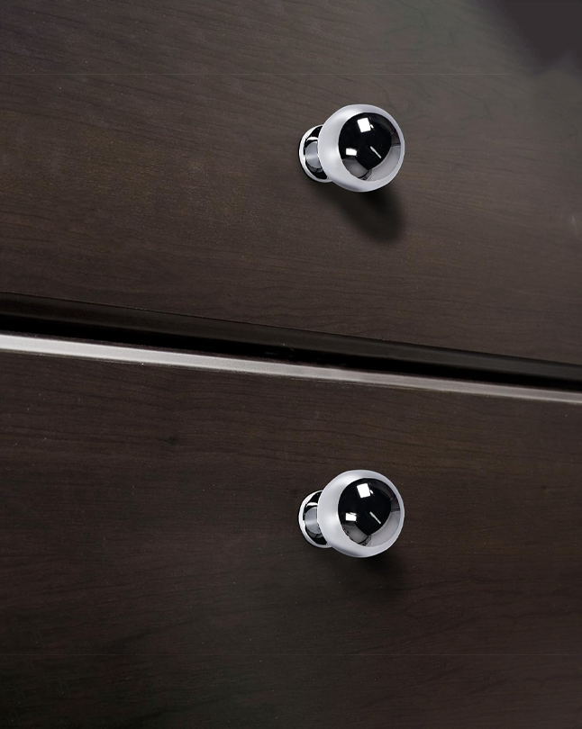 Round-Ball Polished-Chrome Cabinet Knobs - 5 Pack Solid Brass Handles Hardware for Dresser Kitchen Bedroom Bathroom Drawer