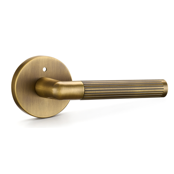 Antique Brass Fluted Door Lever
