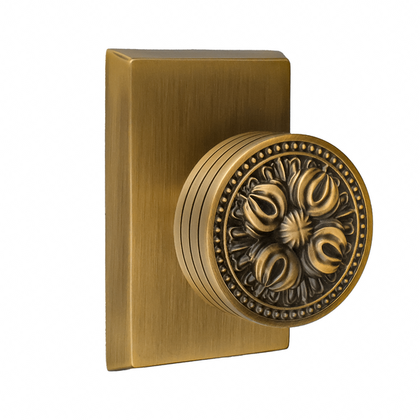 Antique floral relief door knobs