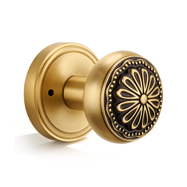 Black gold flower door knobs